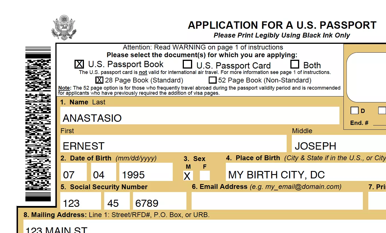 Passport Renewel Form